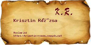 Krisztin Rózsa névjegykártya