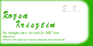 rozsa krisztin business card